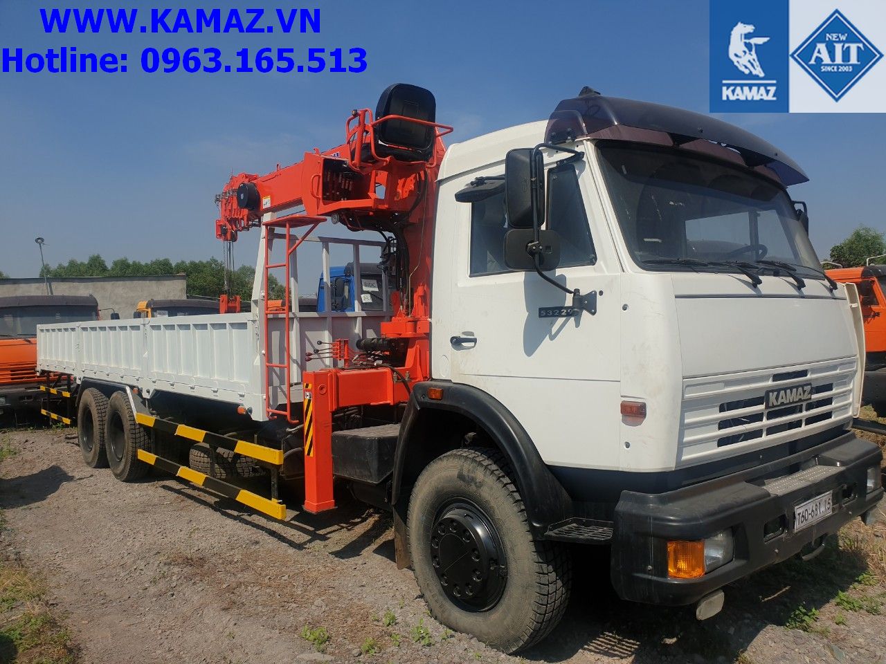 Xe tải cẩu 5 tấn HKTC, xe tải cẩu KAMAZ 53229 gắn cẩu HKTC 5 tấn