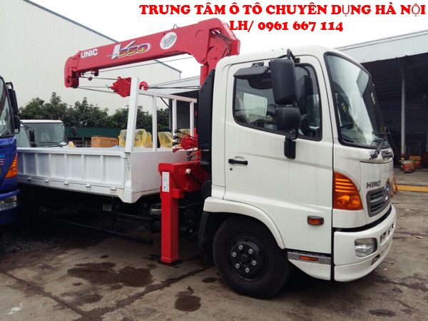 Xe tải 7 tấn HINO FC9JLSW gắn cẩu 5 tân 3 đốt UNIC model URV553 | Khuyến mãi 2% thuế trước bạ khi mua xe