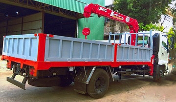 Xe tải 6,4 tấn HINO FC9JJSW gắn cẩu 3 tấn 3 đốt UNIC model URV343 thùng dài 5m | Hỗ trợ khách hàng mua xe trả góp 90% giá trị xe