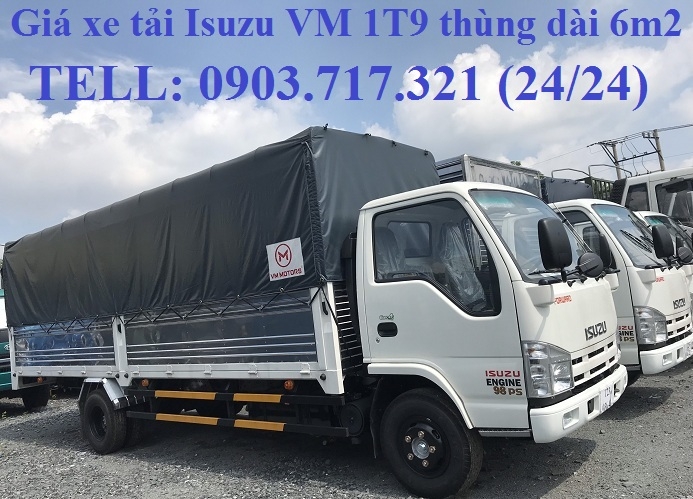Bán xe tải Isuzu VM 1T9 (NK490SL4). giá bán xe tải Isuzu VM 1T9 thùng dài 6m2