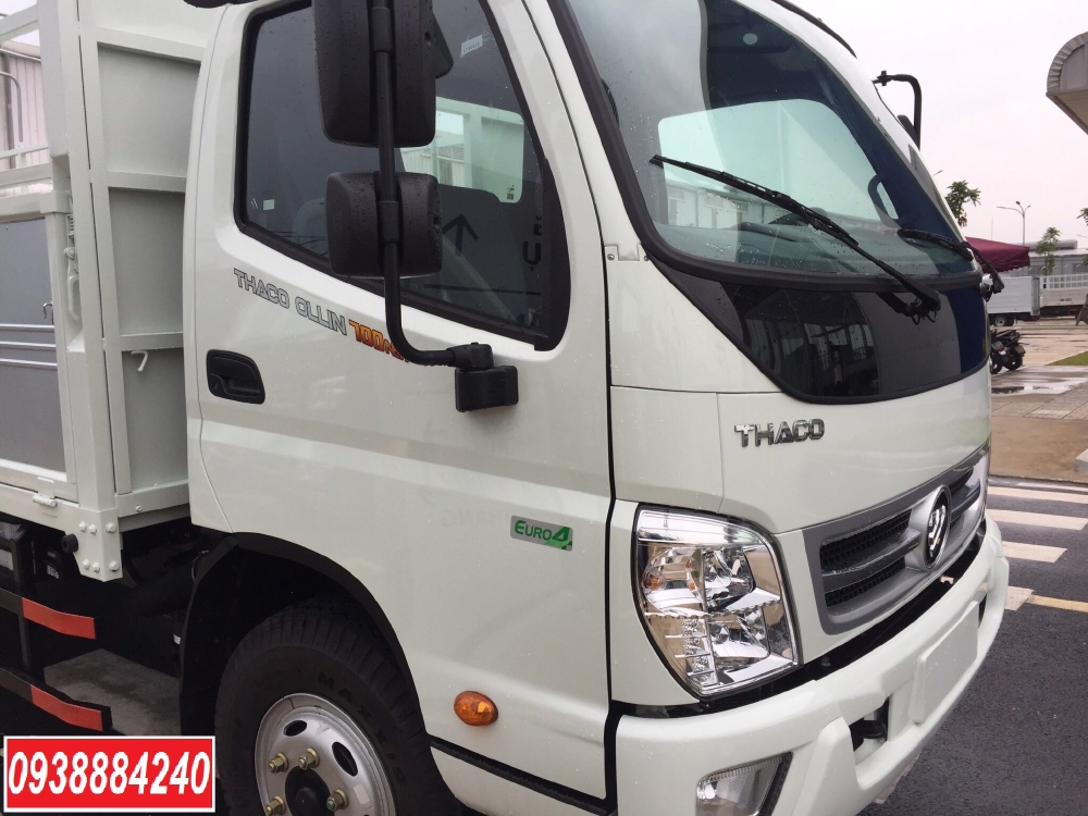 Bán trả góp xe tải Thaco Ollin700.E4 ga điện 7 tấn thùng 5.8 mét Long An Tiền Giang Bến Tre (xe trường lái)