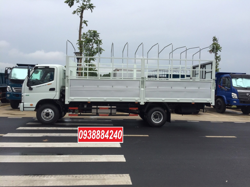 Bán trả góp xe tải Thaco Ollin700.E4 ga điện 7 tấn thùng 5.8 mét Long An Tiền Giang Bến Tre (xe trường lái)