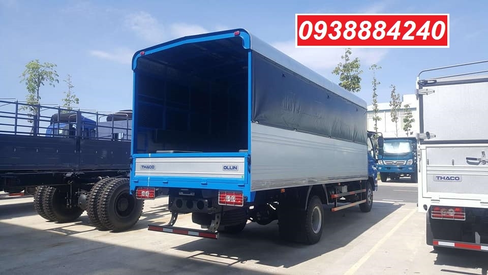 Bán trả góp xe tải Thaco Ollin700.E4 ga điện 7 tấn thùng 5.8 mét Long An Tiền Giang Bến Tre (xe trường lái)