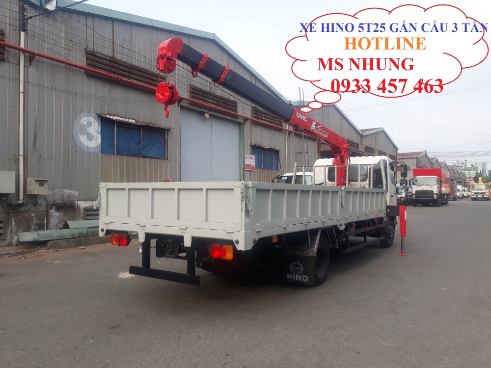 Xe Hino 11 tấn gắn cẩu Unic 3 tấn 4 khúc, Xe Hino FC găn cẩu Unic UR-V344 3 tấn 4 đốt, Giá bán HINO FC9JLSW 5T25 gắn cẩu