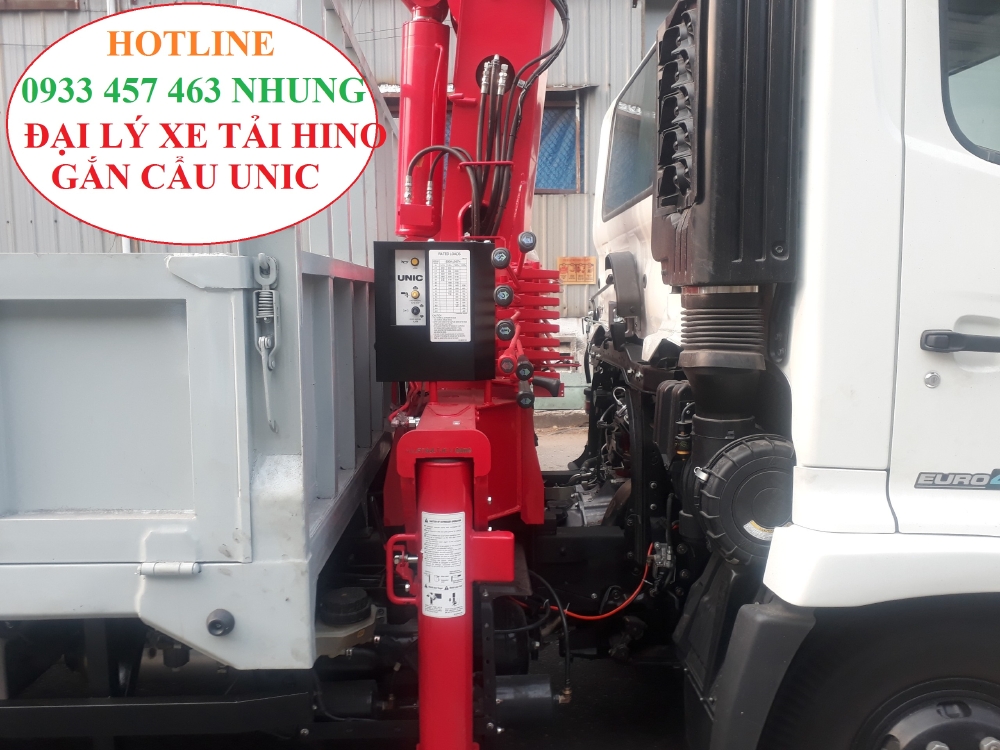 Xe Hino 11 tấn gắn cẩu Unic 3 tấn 4 khúc, Xe Hino FC găn cẩu Unic UR-V344 3 tấn 4 đốt, Giá bán HINO FC9JLSW 5T25 gắn cẩu