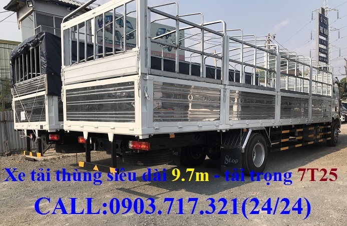 Xe tải Faw 7T25 thùng dài 9m7. Gía bán xe tải Faw 7t25 thùng diêu dài 9m7