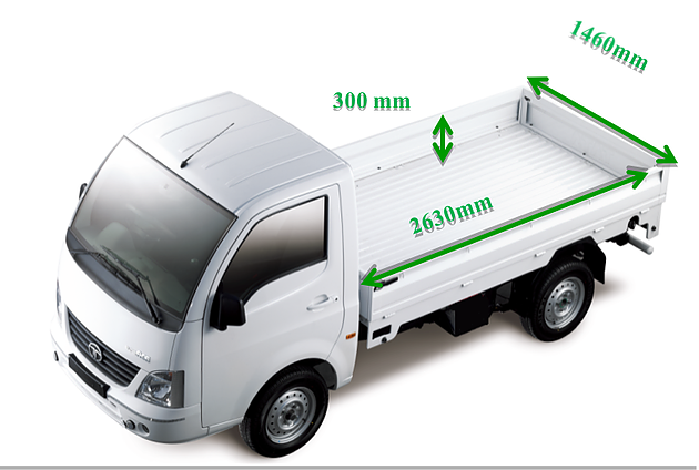 Xe tải Tata Super ace,1tấn2 máy dầu thùng 2m62