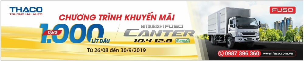 ✅ KHUYẾN MẠI ĐẶC BIỆT: TẶNG NGAY 1000 LÍT DẦU KHI MUA XE MITSUBISHI FUSO  CANTER10.4 và CANTER12.8 ÁP DỤNG TỪ NGÀY 21/08 - 30/09/2019