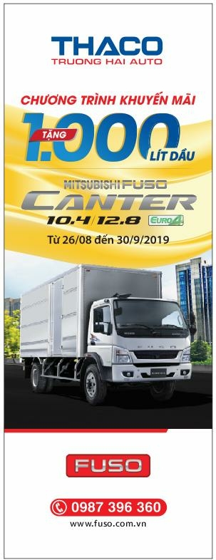 ✅ KHUYẾN MẠI ĐẶC BIỆT: TẶNG NGAY 1000 LÍT DẦU KHI MUA XE MITSUBISHI FUSO  CANTER10.4 và CANTER12.8 ÁP DỤNG TỪ NGÀY 21/08 - 30/09/2019