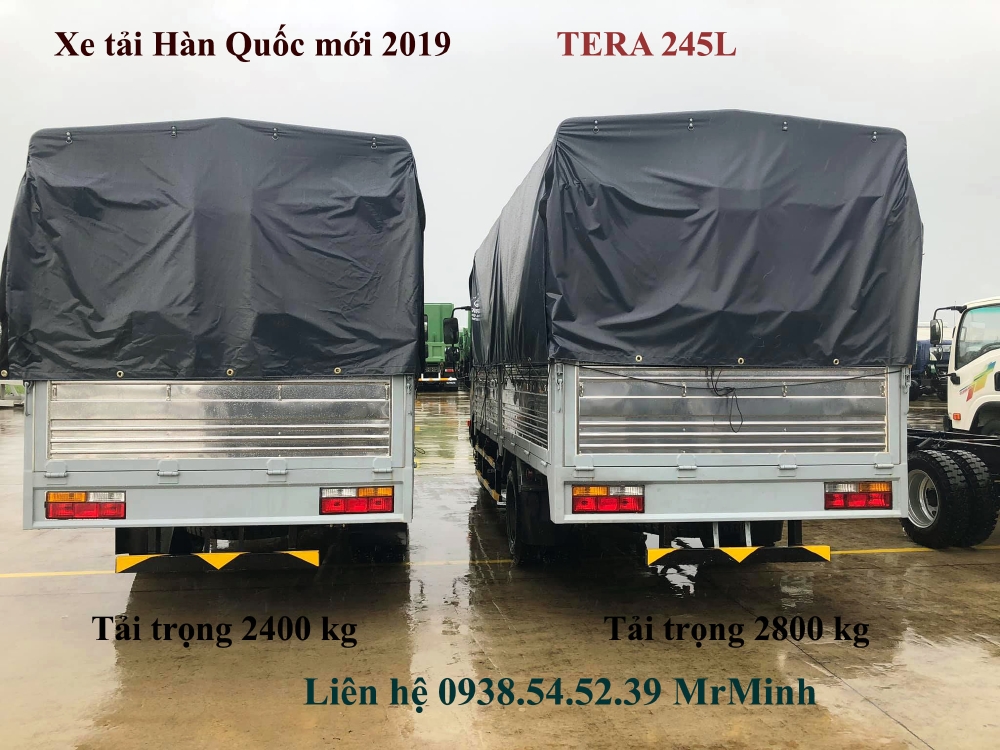 xe tải 2t4 TERA 245L mới 2019 I Teraco 2t8 máy ISUZU thùng dài 4m4 I Daehan 3 tấn