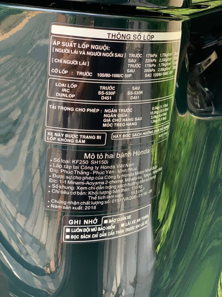 Cần Bán SH Việt 150 CBS 12/2018 màu xanh rêu như mới