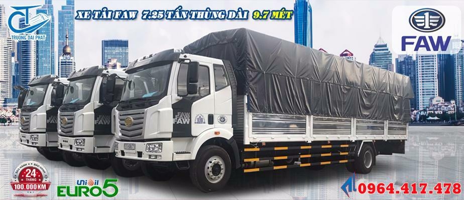 Xe tải FAW 7T25, thùng dài 9m7,nhập khẩu chính hãng, giá cực tốt,siêu bền.