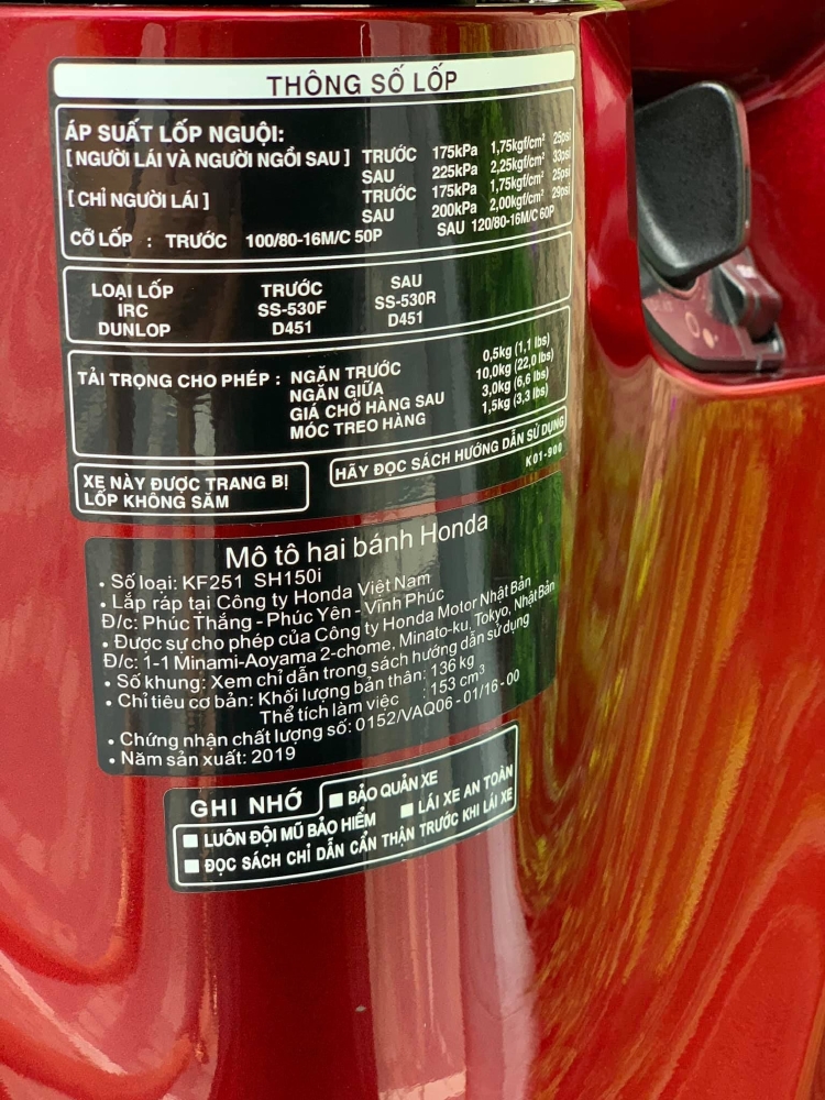 Cần bán SH Việt 150 ABS 2019 màu Đỏ quá đẹp