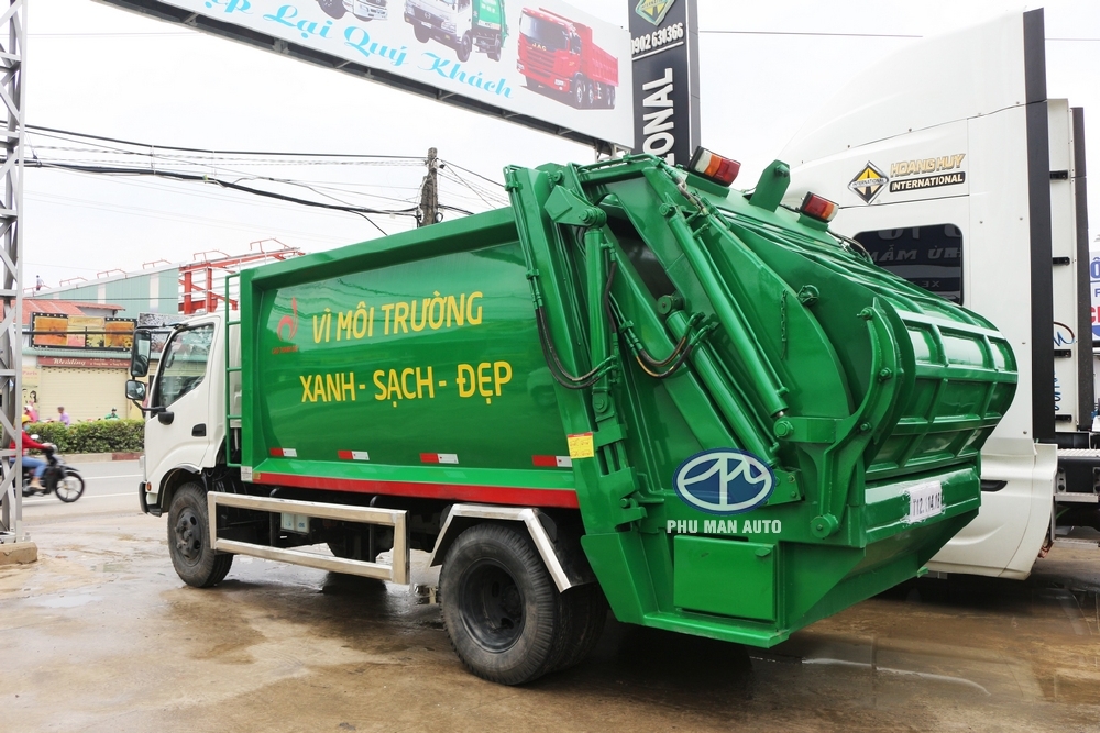 bán xe rác hino 6 khối