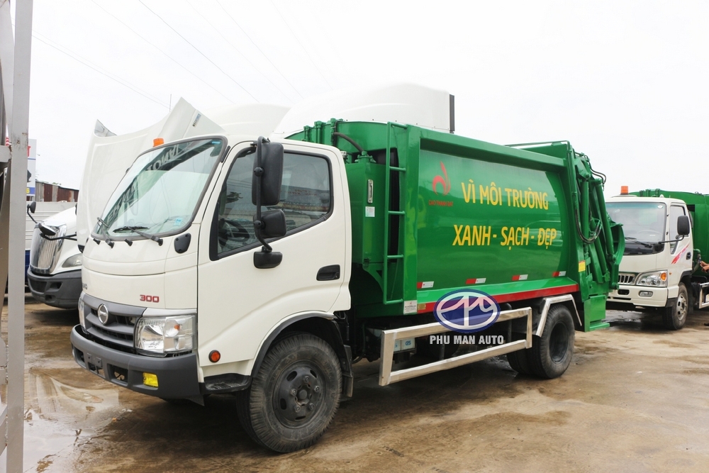 bán xe rác hino 6 khối