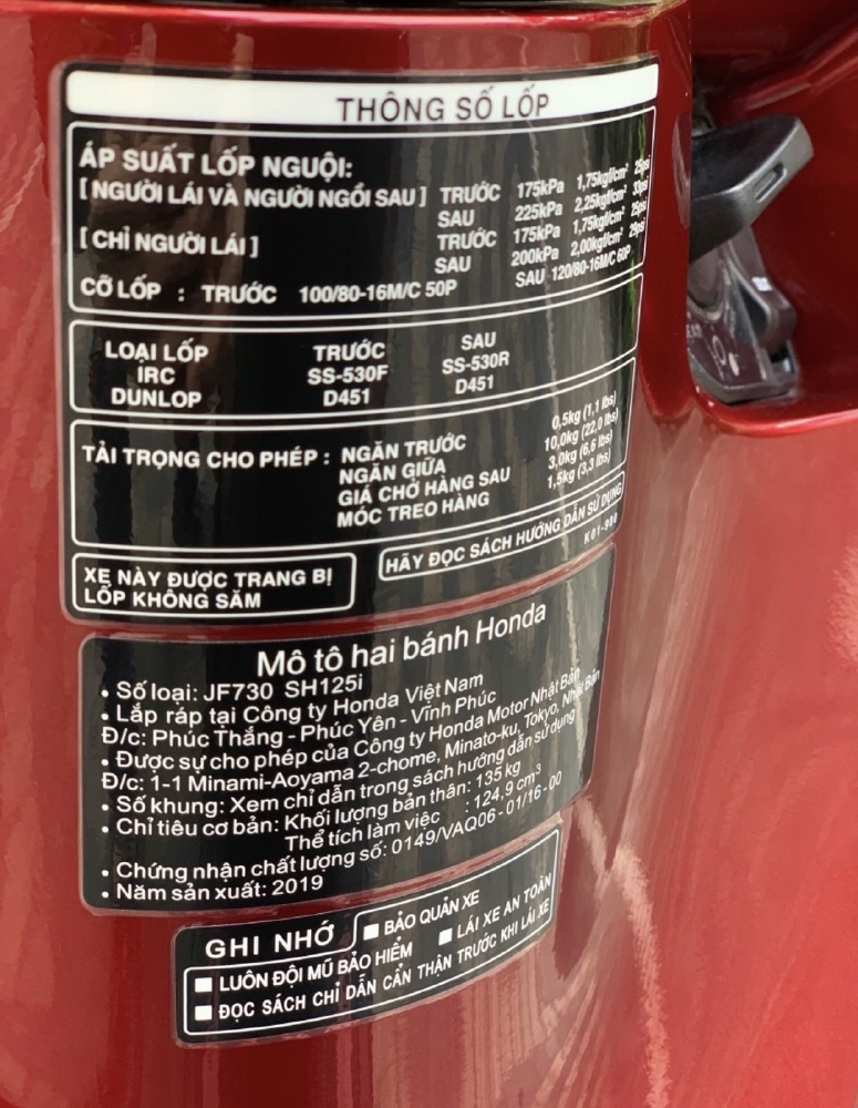 Cần bán SH Việt 125 CBS 2019 màu Đỏ cực mới, xe quá đẹp