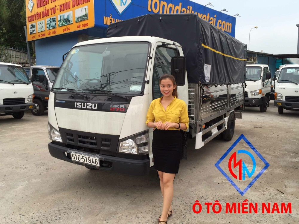 Xe tải Isuzu QKR77HE4 tải 1,9 tấn và 2,9 tấn, thùng mui bạt dài 4m3