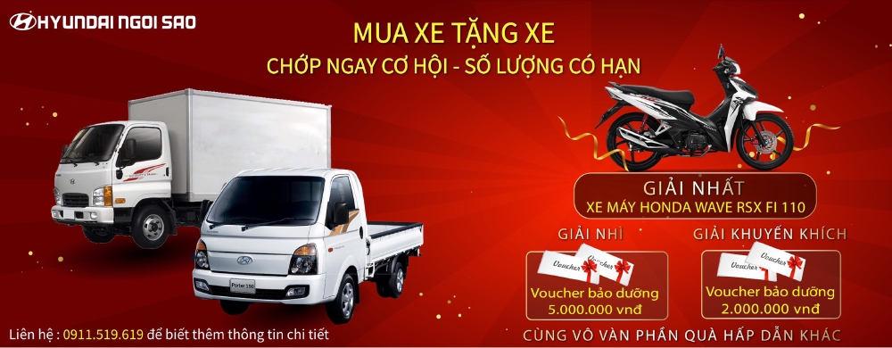 Tải Hyundai Poter 150 1.4T giao ngay nhận quà liền tay