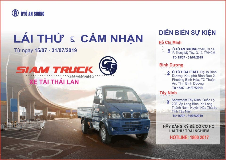 Chỉ Cần Trả Trước 30 Triệu Nhận Ngay Xe Tải Thai Lan Siam Truck 990kg