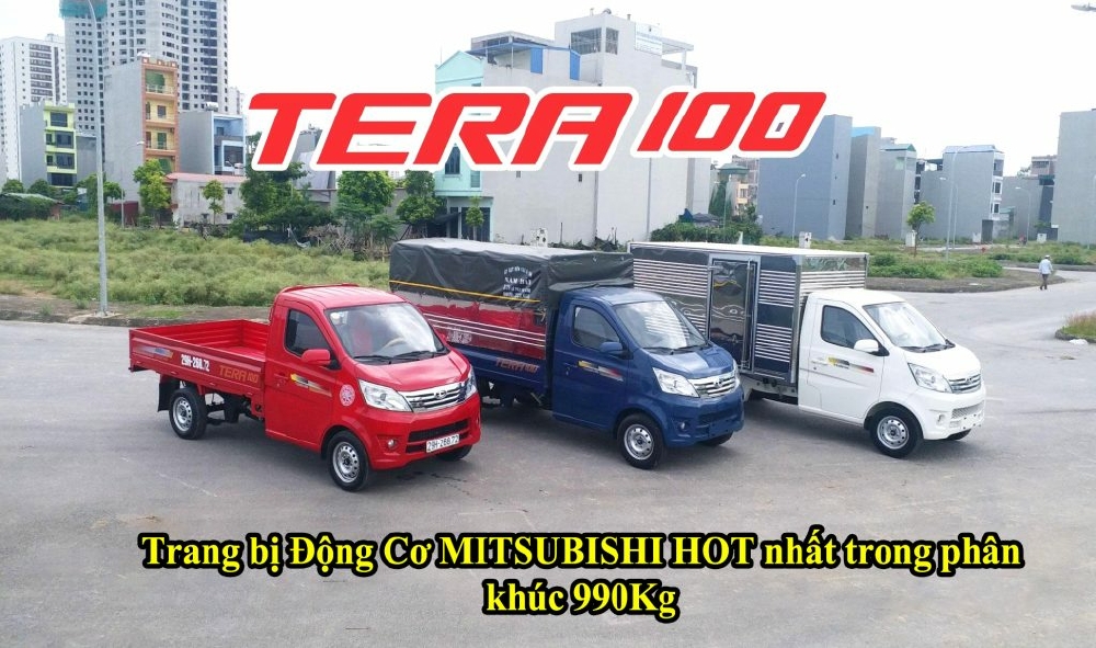 Xe Tải Tera 100 tải 990Kg, máy Mitsubishi, KM: 10 TRIỆU