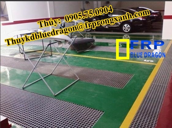 Nắp mương đậy không rỉ sét, tấm sàn ô lưới nhiều màu frp grating, sàn thoát nước rửa xe ô tô