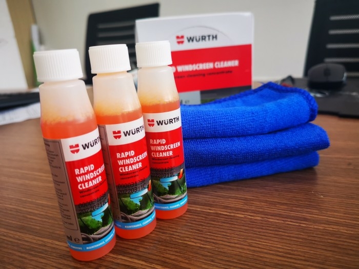 Combo 3 Chai Vệ Sinh Kính Lái Wurth Rapid Windscreen Cleaner 32ML Tặng 3 Khăn