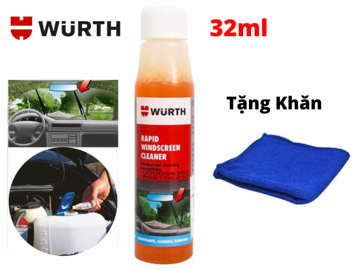 Dung Dịch Vệ Sinh Kính Lái Wurth Rapid Windscreen Cleaner 32ML Tặng Khăn