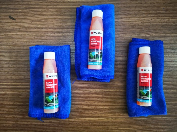 Combo 3 Chai Vệ Sinh Kính Lái Wurth Rapid Windscreen Cleaner 32ML Tặng 3 Khăn