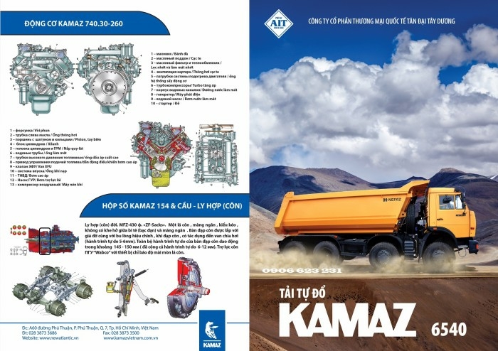 Ben Kamaz 6540 (8x4) thùng ben 15m3  | Bán xe ben Kamaz 4 chân tại Đồng Nai