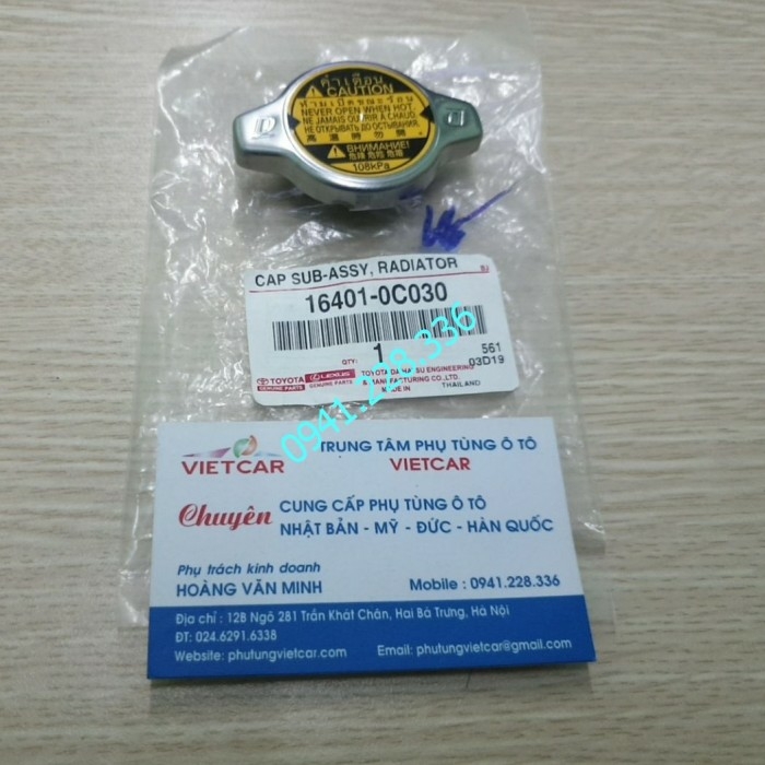 164010C030 NẮP KÉT NƯỚC TOYOTA INNOVA, FORTUNER, HILUX, HIACE