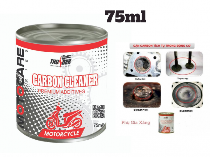 Phụ Gia Xăng Vệ Sinh Buồng Đốt Kim Phun Thunder Carbon Cleaner 75ml