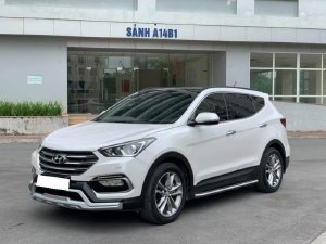 Cần bán xe Santafe 2017, số tự động, bản full máy xăng, màu trắng