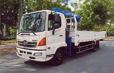Xe tải 7 tấn HINO FC9JLSW gắn cẩu 3 tấn 4 đốt TADANO model TM_ZE304MH thùng dài 6m | Hỗ mua trả góp 90%
