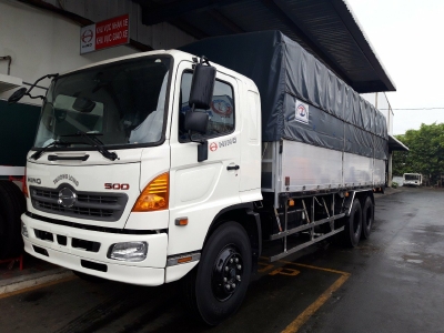 Xe tải HINO FL 3 chân 2017 (GA CƠ) thùng mui bạt bửng nhôm tải 15 tấn - Trả Góp