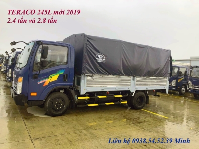 xe tải 2t4 TERA 245L mới 2019 I Teraco 2t8 máy ISUZU thùng dài 4m4 I Daehan 3 tấn