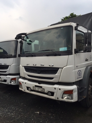 Bán xe tải mitshu fuso 3 chân đời 2016 mui bạt