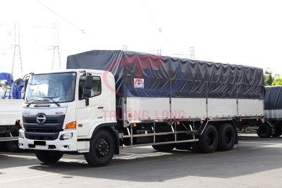 Xe Mui Bạt HINO 3 Chân Bửng NHÔM Nhật Kèm Ưu Đãi, Thùng Dài 9.360 mm, Tải Hàng 14.450 Kg, Hino 500 FL8JW7A
