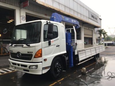 Xe Cẩu HINO 7 Tấn Gắn Cẩu TADANO Nhật nhập Thái 5 Tấn 4 Khúc, Xe Ga Cơ Đời 2017, Hỗ trợ vay 80%