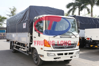 Xe Mui Bạt HINO 6 Tấn Thùng Dài Lọt Lòng 6m65, Vay 80%, Bửng Nhôm Nhật, HINO 500 FC9JLTC E4