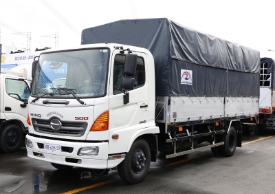 Xe Mui Bạt Hino 6 Tấn Bửng Nhôm Nhật Kèm Ưu Đãi, Vay 80%, Tải Hàng 6 Tấn 6, Thùng Dài 5m6, Hino FC9JJTC E4