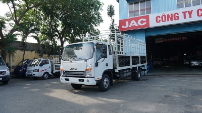 xe tải jac 6 tấn 5 cabin đôi, thắng hơi lốc kê ,thùng 6m2 , hỗ trợ trả góp 70%