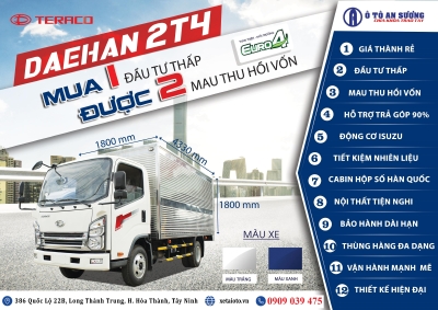 Chỉ 70 triệu sỡ hữu ngay xe tải TERA240L ,động cơ ISUZU
