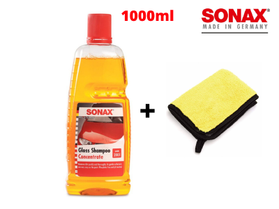 Combo Nước Rửa Xe Đậm Đặc Sonax Kèm Khăn Lau Xe 2 Lớp 1000ml