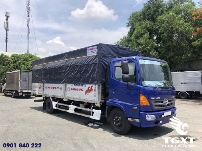 Hino FC thùng mui bạt bửng nhôm, hỗ trợ trả góp 80%